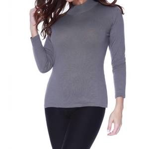NEW ANGEL long sleeve mock neck top in gray